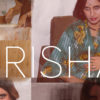 Collage of artist Vivek recreating images of her mother. "TRISHA" written in white text