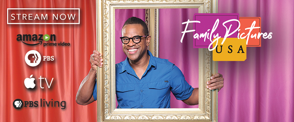 "Stream Now" announcement for Family Pictures USA featuring Thomas Allen Harris