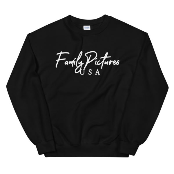 Family Pictures USA logo on a sweatshirt