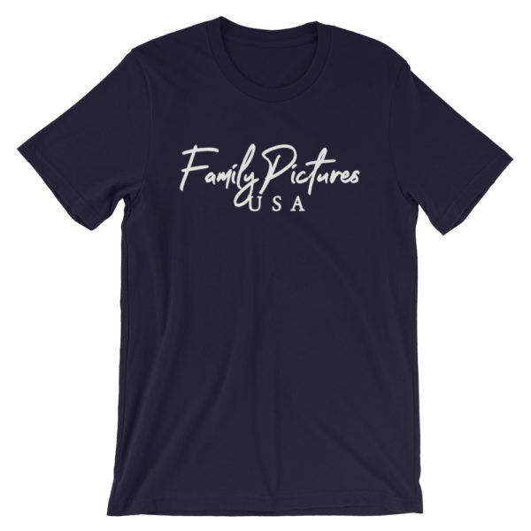 Family Pictures USA logo on a t-shirt