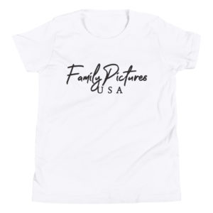 Family Pictures USA logo on a t-shirt