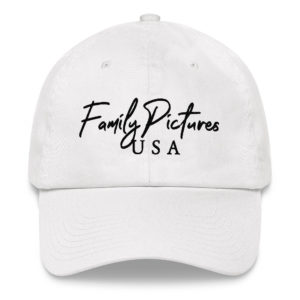 Family Pictures USA logo on a baseball cap